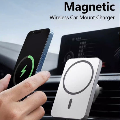 15W Magnetic Wireless Charger Car Mount Holder with Charging and Adjustable Design for iPhone and Android - GadgetCare Pros