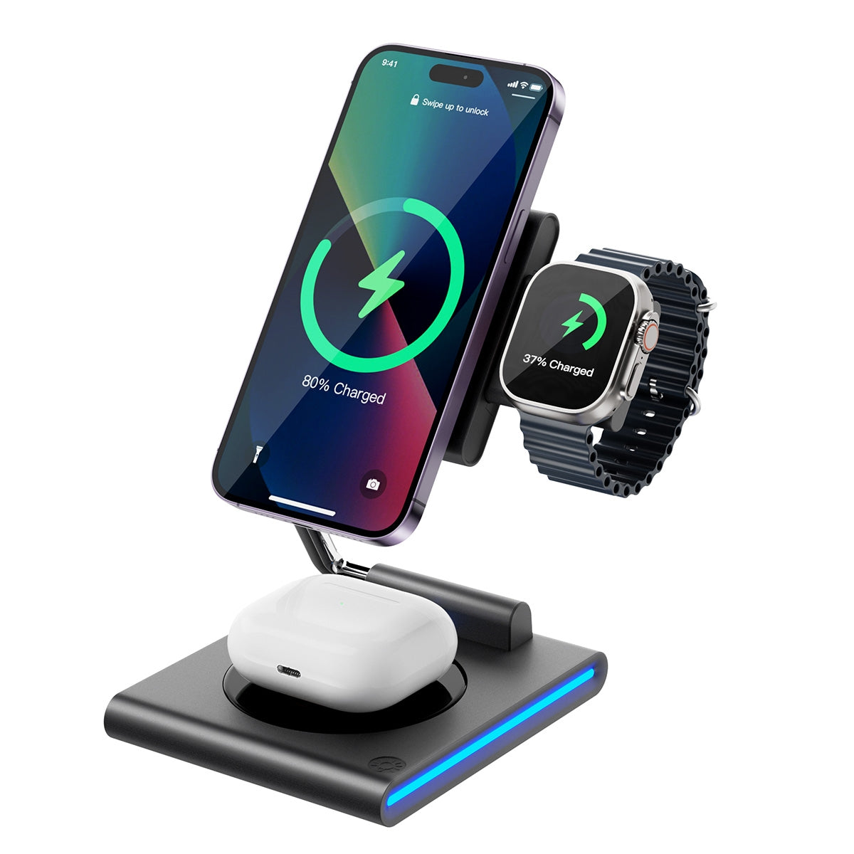 WiWU 3 in 1 Wireless Charger