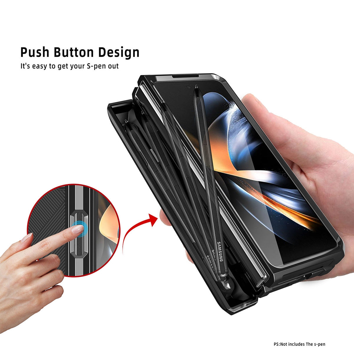 Samsung Galaxy Z Fold 4 5G Kickstand Case with Built-in Screen Protector