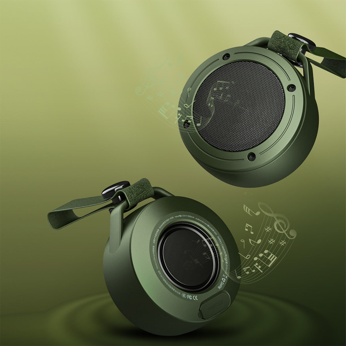 Wireless Battle Speaker - Army Green: Rugged Sound for Adventurers