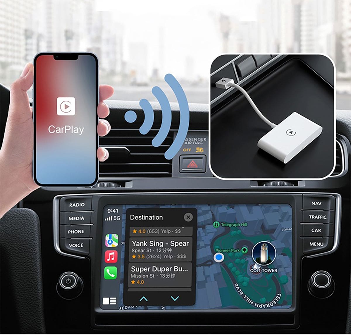 Wireless CarPlay Dongle – Upgrade Your Car's Infotainment System (For Vehicles with Wired CarPlay)