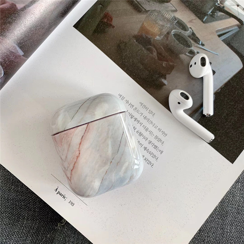 White Marble Case for AirPods