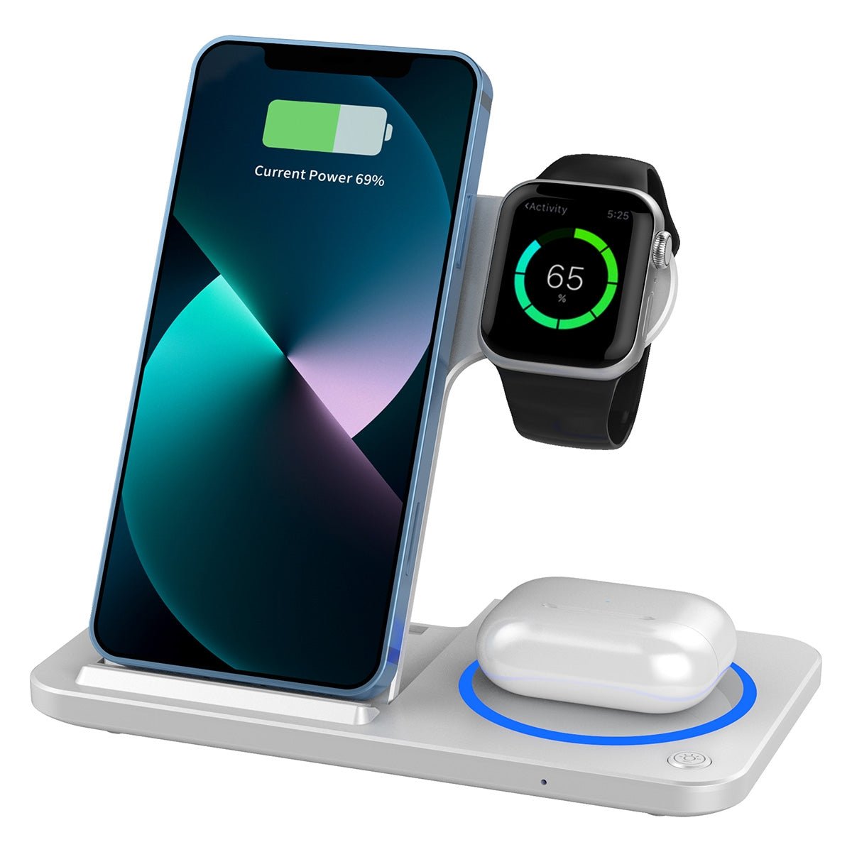 3 - in - 1 Folding Wireless Charger with Charging for Phones, Watches, and Earbuds - GadgetCare Pros