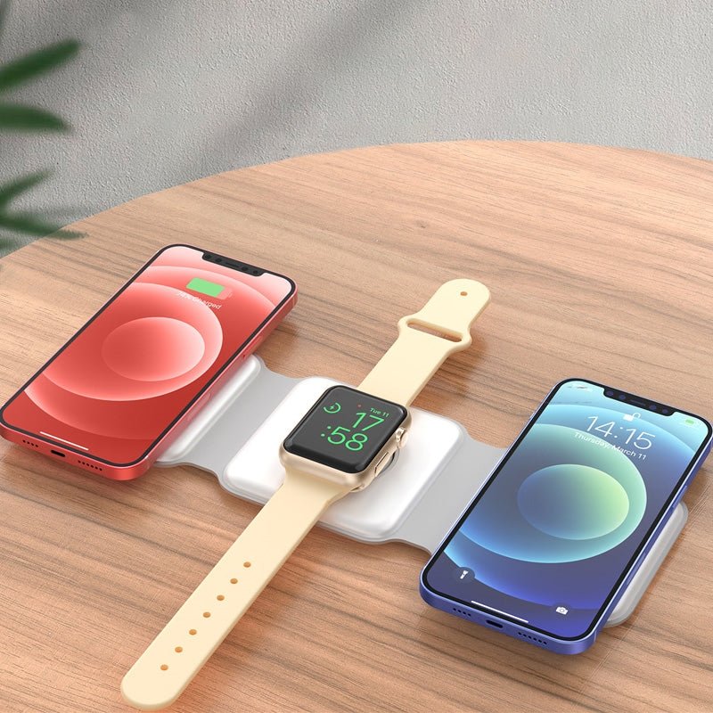 3 - in - 1 Magnetic Wireless Charger for iPhone, Apple Watch, and AirPods - Charging Dock with Universal Compatibility - GadgetCare Pros