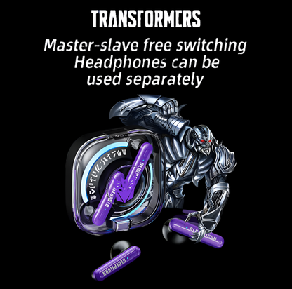 Purple Transformers TWS Earbuds - Premium Sound Wireless Bluetooth Earphones