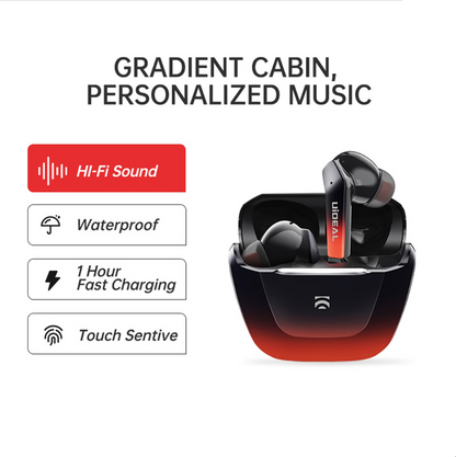 Black & Red UiDEAL ColorCube Buds - Premium Bluetooth Earbuds