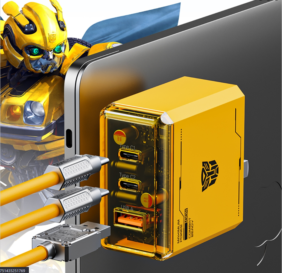 Transformers USB-A+Type-C+Type-C Charger 65W