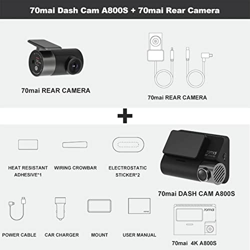70mai A800S-1 4K Dash Cam Car DVR 24H Support Parking Monitor Rear Or Internal Camera